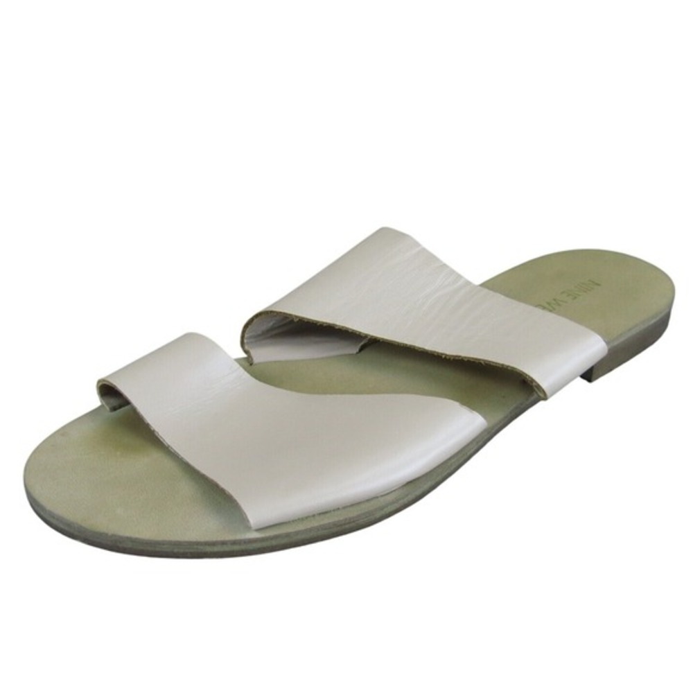 Nine West Women's 7Emdown Slide Beige Leather Sz 8 Medium Gently Used 2025